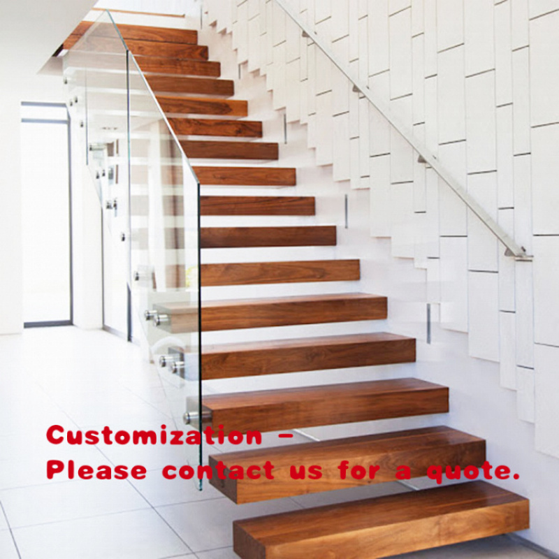 Interior Design Modern - Escalera flotante de madera recta de