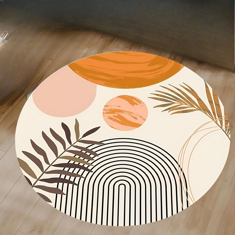 Printed Rug Abstract - Alfombra Circular Moderna de Mediados de