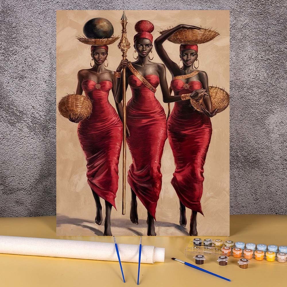Interior Design Modern - Pintura por números de mujer africana,