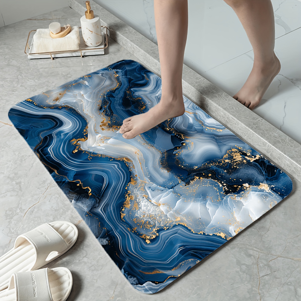 Printed Rug Abstract - Alfombra de Baño con Estampado de
