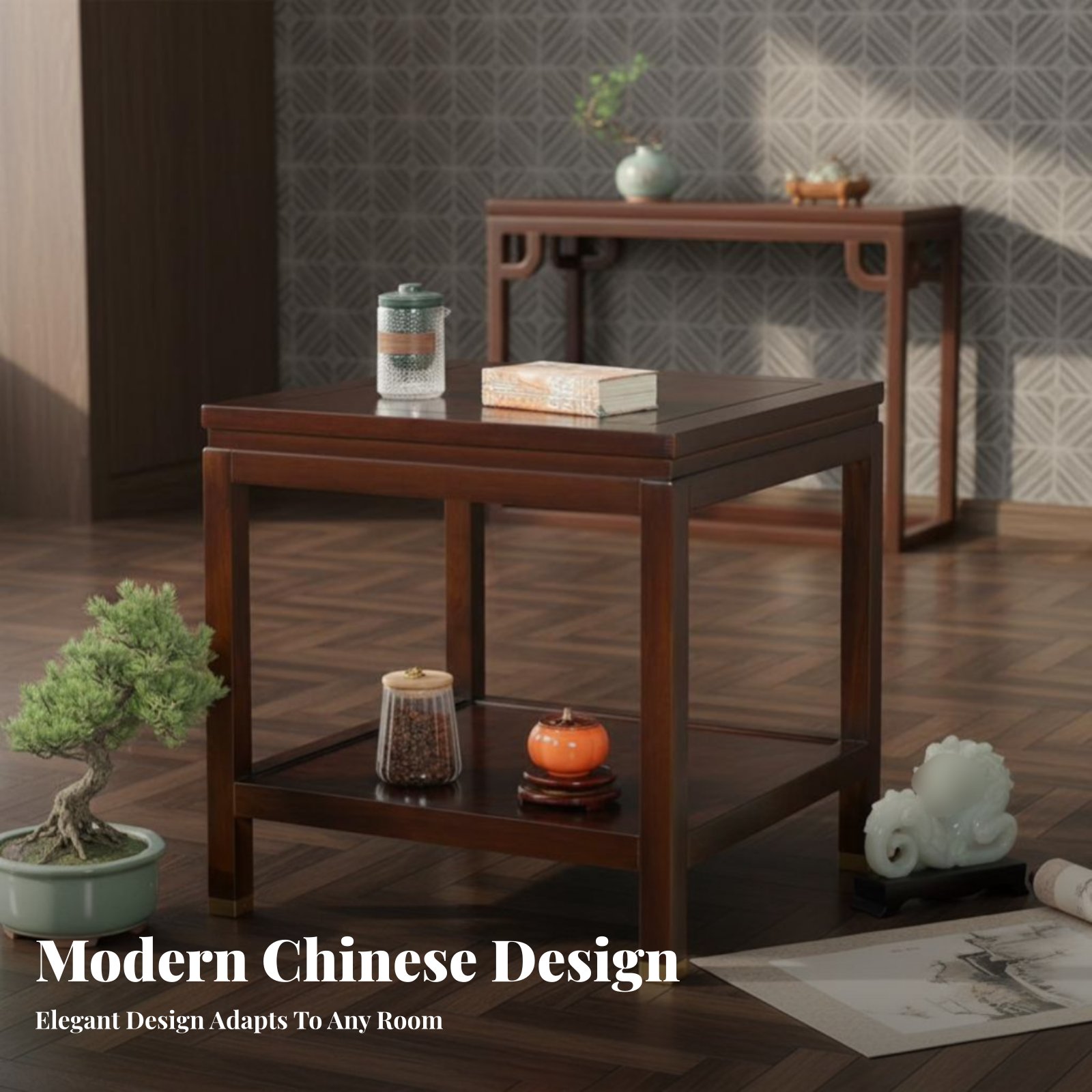 Interior Design Modern - Mesa Cuadrada de Dos Niveles, Diseño