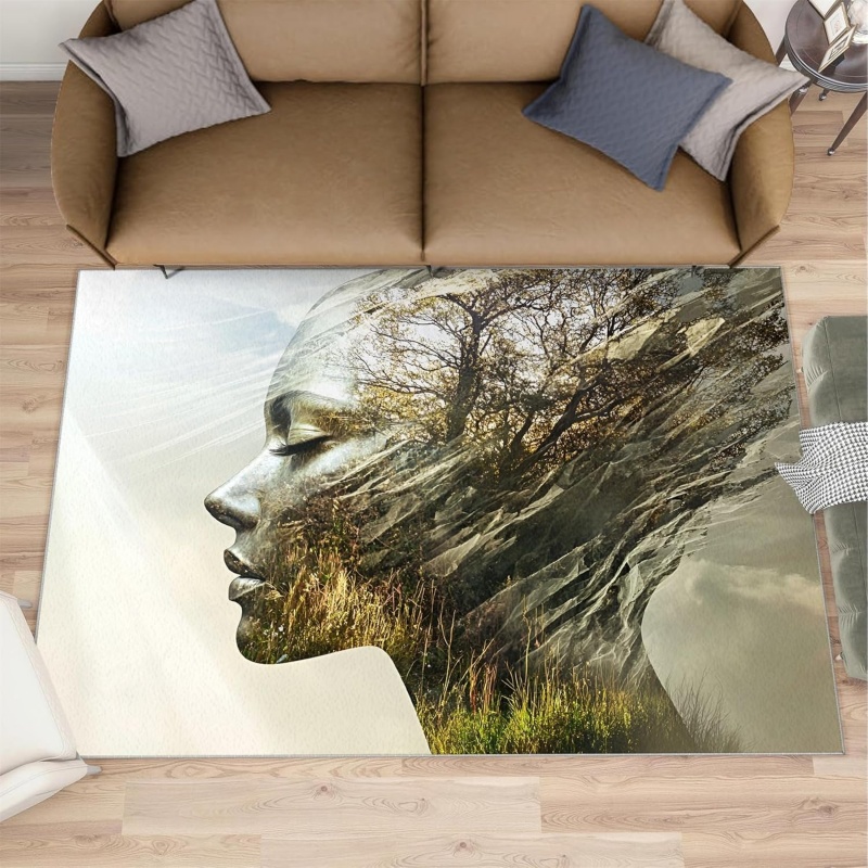 Printed Rug Abstract - Alfombra Decorativa con Diseño de Bosque