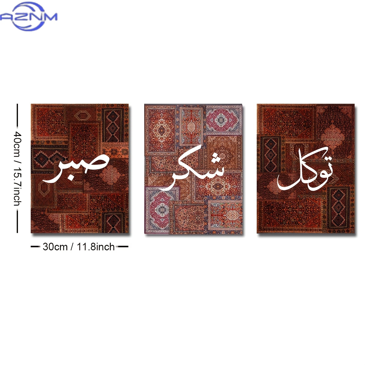 Juego de 3 Láminas Decorativas - Printed Rug Abstract reseña y precio