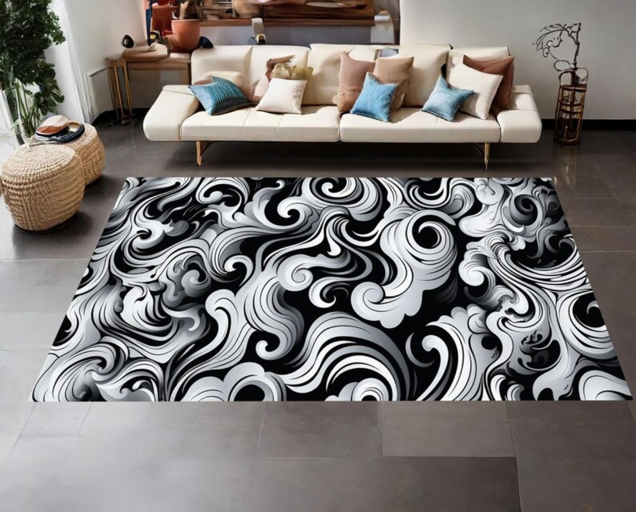 Alfombra Moderna con Diseño Ab - Printed Rug Abstract reseña y precio