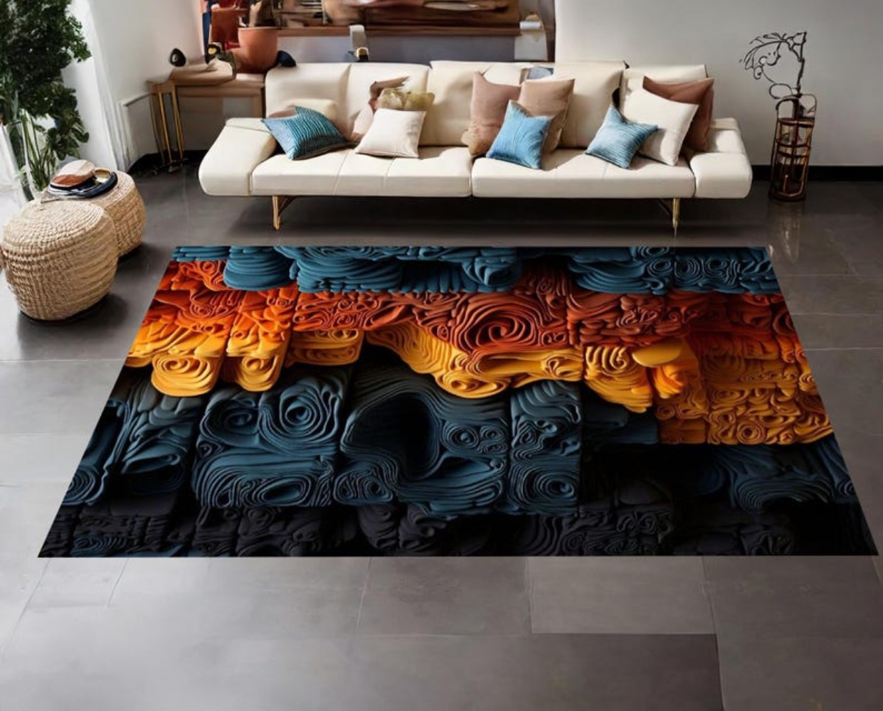 Alfombra Moderna con Diseño Ab - Printed Rug Abstract reseña y precio